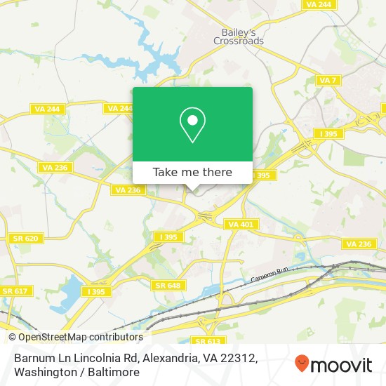 Barnum Ln Lincolnia Rd, Alexandria, VA 22312 map