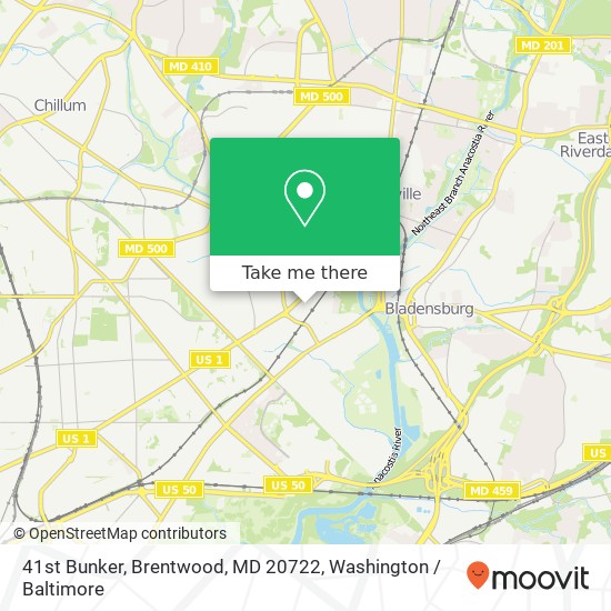 Mapa de 41st Bunker, Brentwood, MD 20722