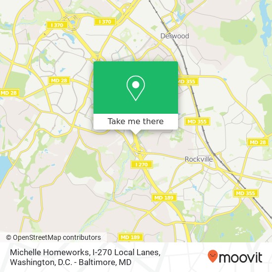 Mapa de Michelle Homeworks, I-270 Local Lanes