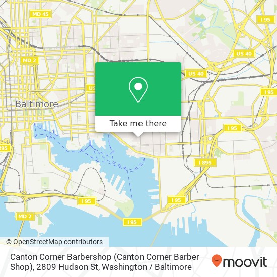 Mapa de Canton Corner Barbershop (Canton Corner Barber Shop), 2809 Hudson St
