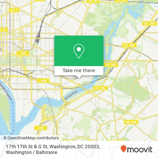 Mapa de 17th 17th St & G St, Washington, DC 20003