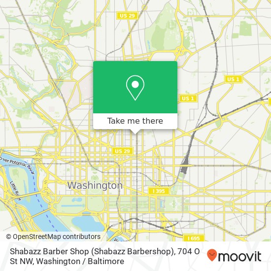 Mapa de Shabazz Barber Shop (Shabazz Barbershop), 704 O St NW