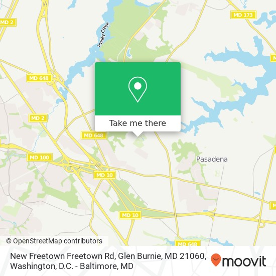 Mapa de New Freetown Freetown Rd, Glen Burnie, MD 21060