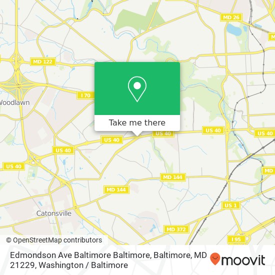 Mapa de Edmondson Ave Baltimore Baltimore, Baltimore, MD 21229