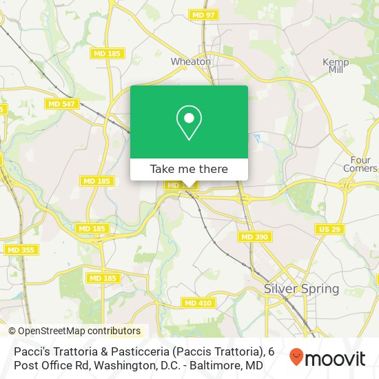 Pacci's Trattoria & Pasticceria (Paccis Trattoria), 6 Post Office Rd map