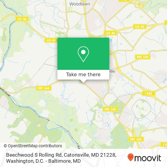 Mapa de Beechwood S Rolling Rd, Catonsville, MD 21228