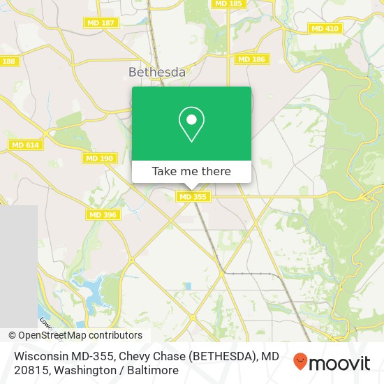 Mapa de Wisconsin MD-355, Chevy Chase (BETHESDA), MD 20815