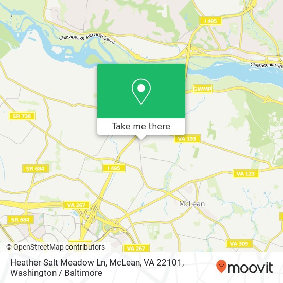 Mapa de Heather Salt Meadow Ln, McLean, VA 22101