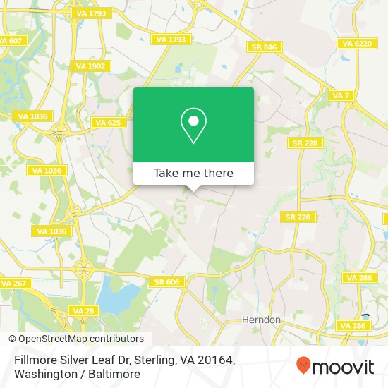 Fillmore Silver Leaf Dr, Sterling, VA 20164 map