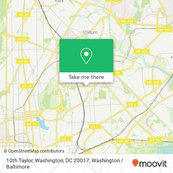 10th Taylor, Washington, DC 20017 map