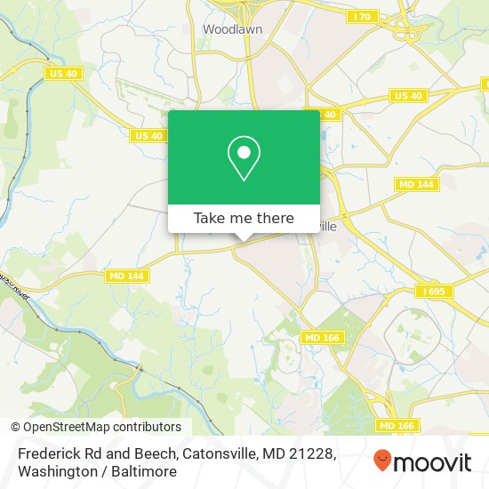 Frederick Rd and Beech, Catonsville, MD 21228 map