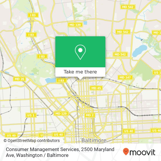 Mapa de Consumer Management Services, 2500 Maryland Ave
