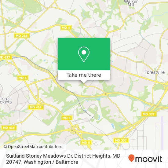 Suitland Stoney Meadows Dr, District Heights, MD 20747 map