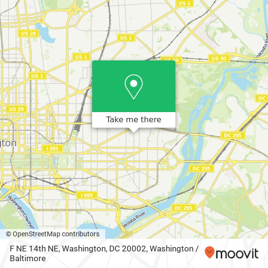 F NE 14th NE, Washington, DC 20002 map