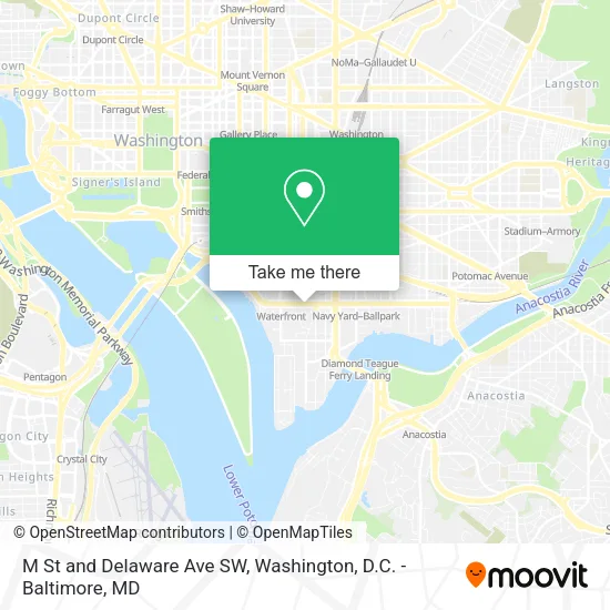 Mapa de M St and Delaware Ave SW