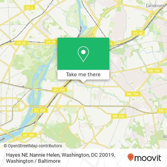 Mapa de Hayes NE Nannie Helen, Washington, DC 20019