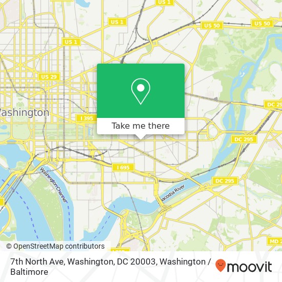 Mapa de 7th North Ave, Washington, DC 20003