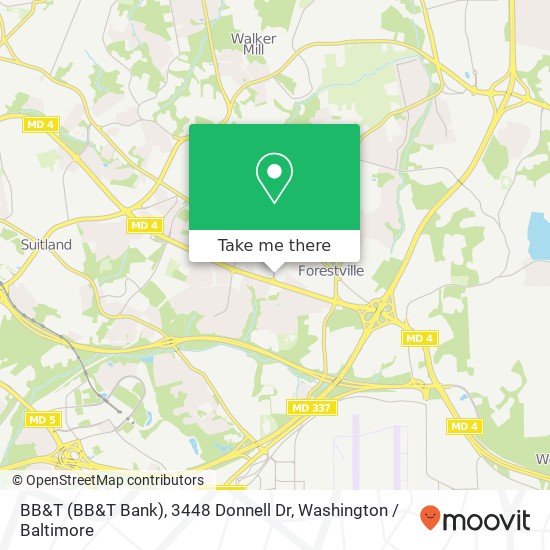 Mapa de BB&T (BB&T Bank), 3448 Donnell Dr