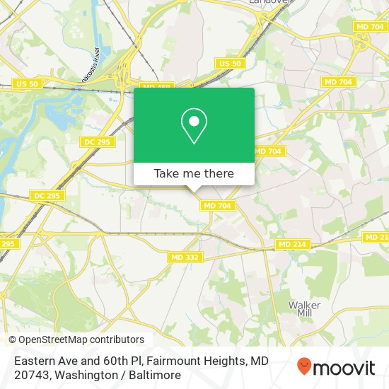 Mapa de Eastern Ave and 60th Pl, Fairmount Heights, MD 20743