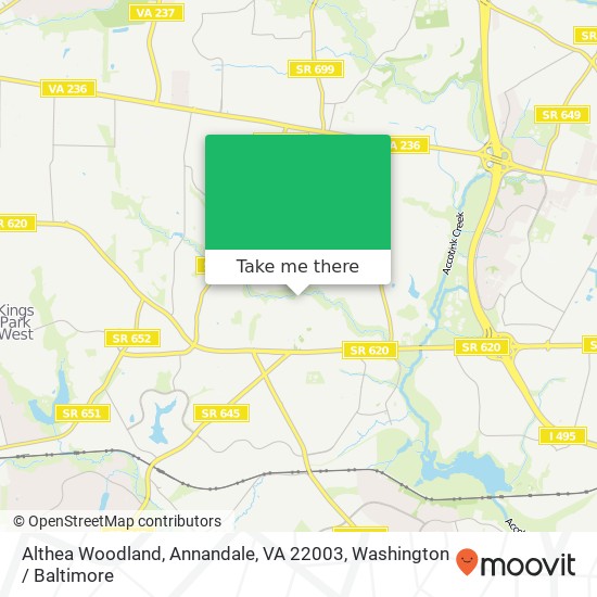 Althea Woodland, Annandale, VA 22003 map