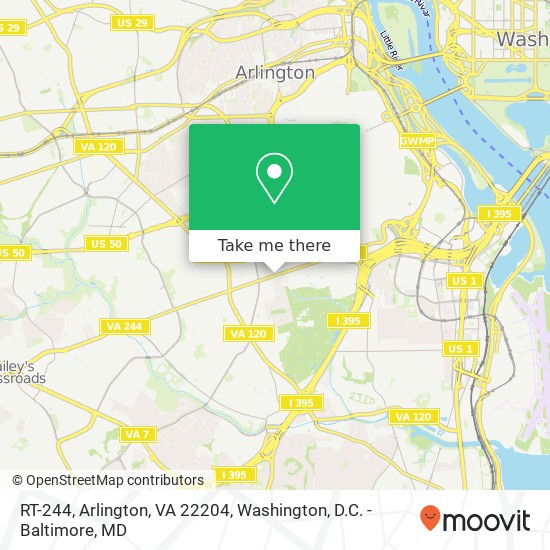 Mapa de RT-244, Arlington, VA 22204