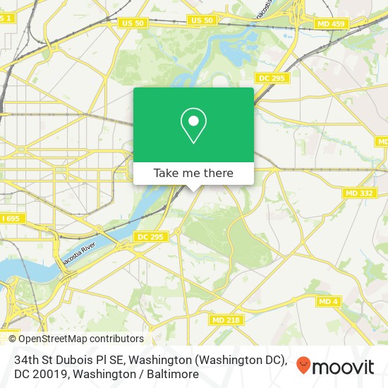 34th St Dubois Pl SE, Washington (Washington DC), DC 20019 map