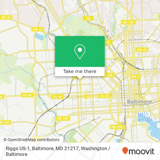 Riggs US-1, Baltimore, MD 21217 map