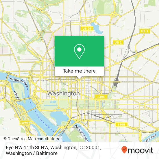 Eye NW 11th St NW, Washington, DC 20001 map