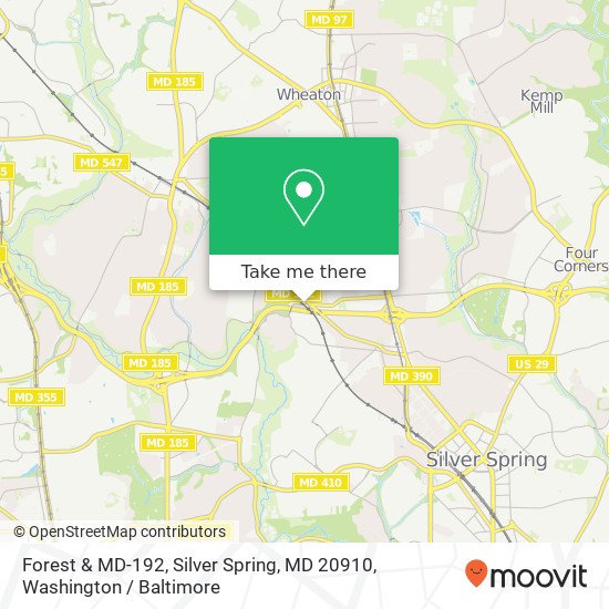 Mapa de Forest & MD-192, Silver Spring, MD 20910