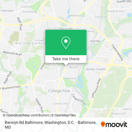 Berwyn Rd Baltimore map