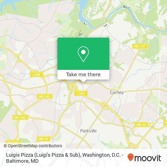 Mapa de Luigis Pizza (Luigi's Pizza & Sub), 2035 E Joppa Rd