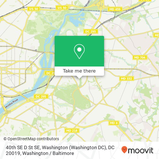 Mapa de 40th SE D St SE, Washington (Washington DC), DC 20019