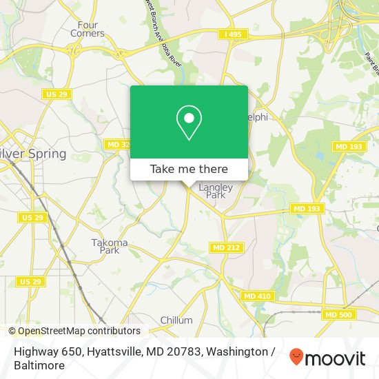 Mapa de Highway 650, Hyattsville, MD 20783