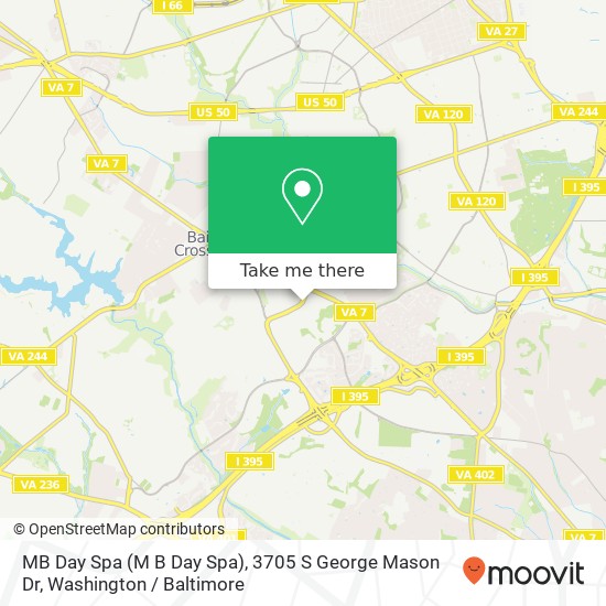 Mapa de MB Day Spa (M B Day Spa), 3705 S George Mason Dr