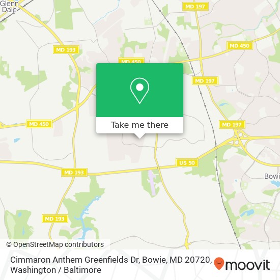 Mapa de Cimmaron Anthem Greenfields Dr, Bowie, MD 20720