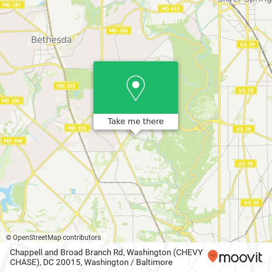 Chappell and Broad Branch Rd, Washington (CHEVY CHASE), DC 20015 map