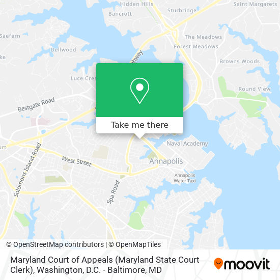 Maryland Court of Appeals (Maryland State Court Clerk) map