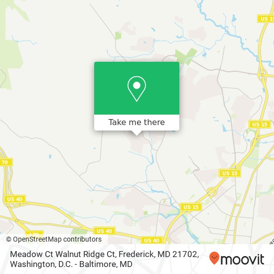 Meadow Ct Walnut Ridge Ct, Frederick, MD 21702 map