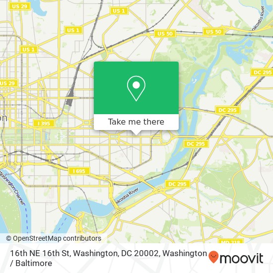 16th NE 16th St, Washington, DC 20002 map