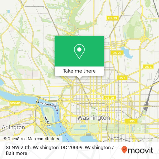 St NW 20th, Washington, DC 20009 map