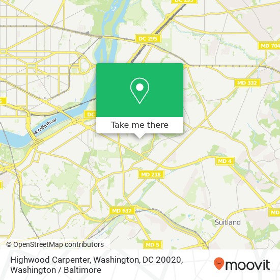 Highwood Carpenter, Washington, DC 20020 map