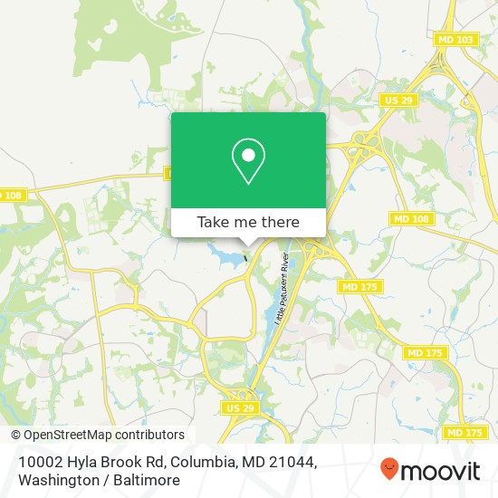 Mapa de 10002 Hyla Brook Rd, Columbia, MD 21044
