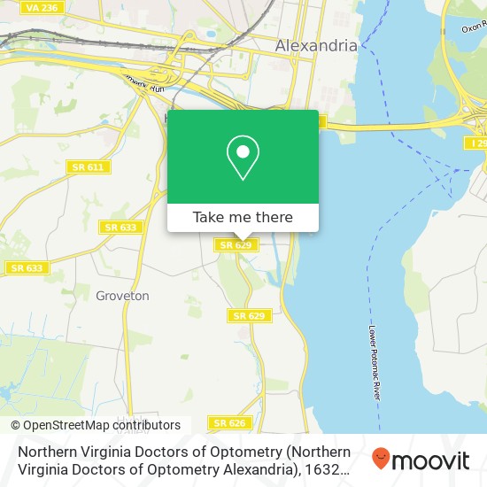 Mapa de Northern Virginia Doctors of Optometry (Northern Virginia Doctors of Optometry Alexandria), 1632 Belle View Blvd