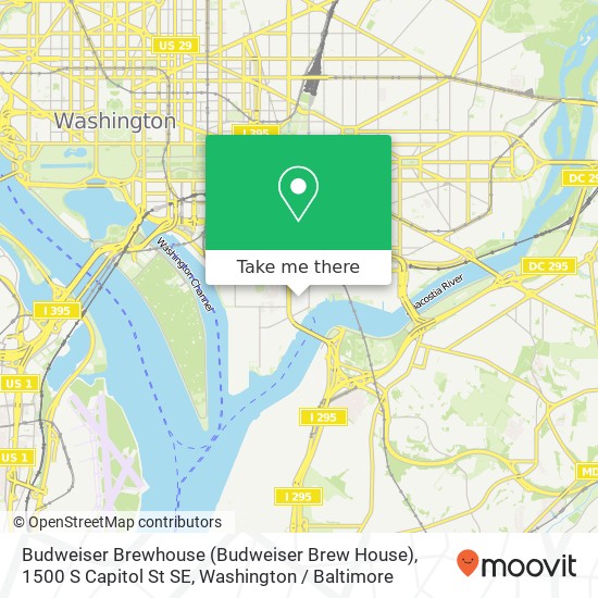 Budweiser Brewhouse (Budweiser Brew House), 1500 S Capitol St SE map