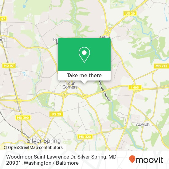 Mapa de Woodmoor Saint Lawrence Dr, Silver Spring, MD 20901