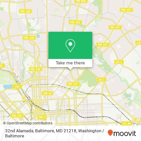 Mapa de 32nd Alameda, Baltimore, MD 21218