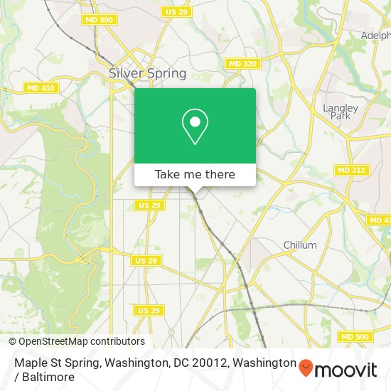 Mapa de Maple St Spring, Washington, DC 20012