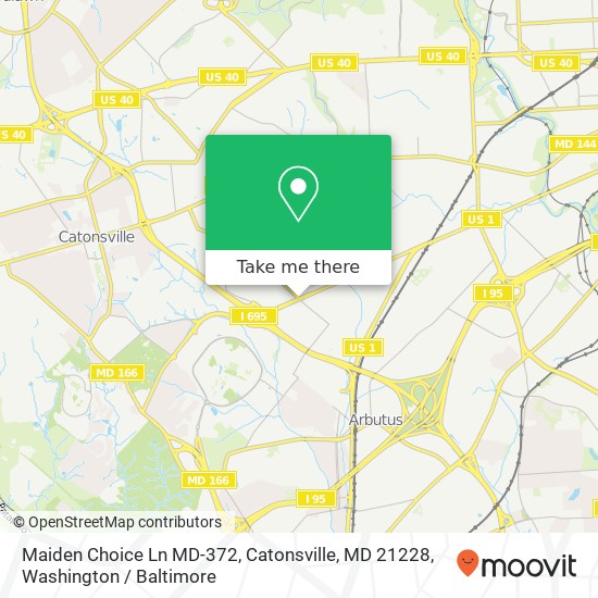 Mapa de Maiden Choice Ln MD-372, Catonsville, MD 21228