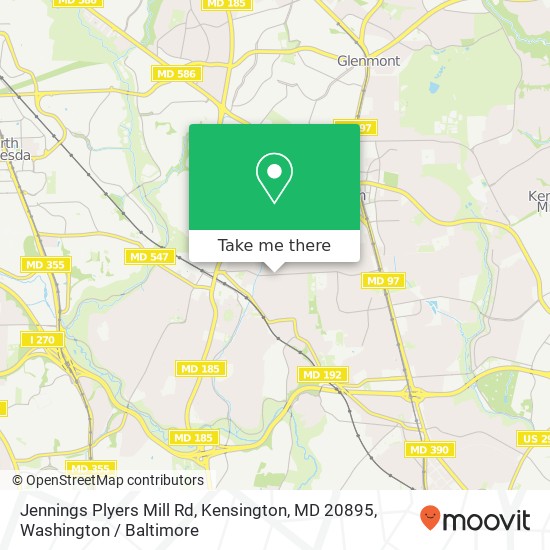 Mapa de Jennings Plyers Mill Rd, Kensington, MD 20895