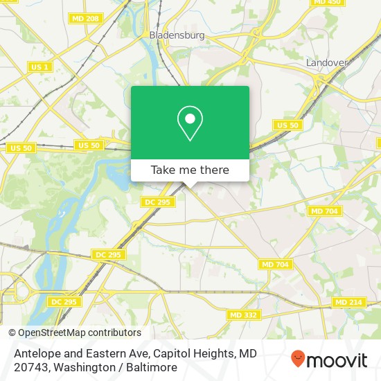 Mapa de Antelope and Eastern Ave, Capitol Heights, MD 20743